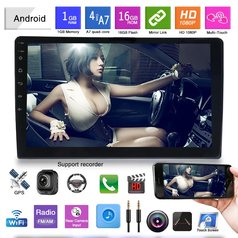  Универсальный автомобильный GPS-навигатор 9 дюймов 2 din Android 10 1 сенсорный экран с bT
