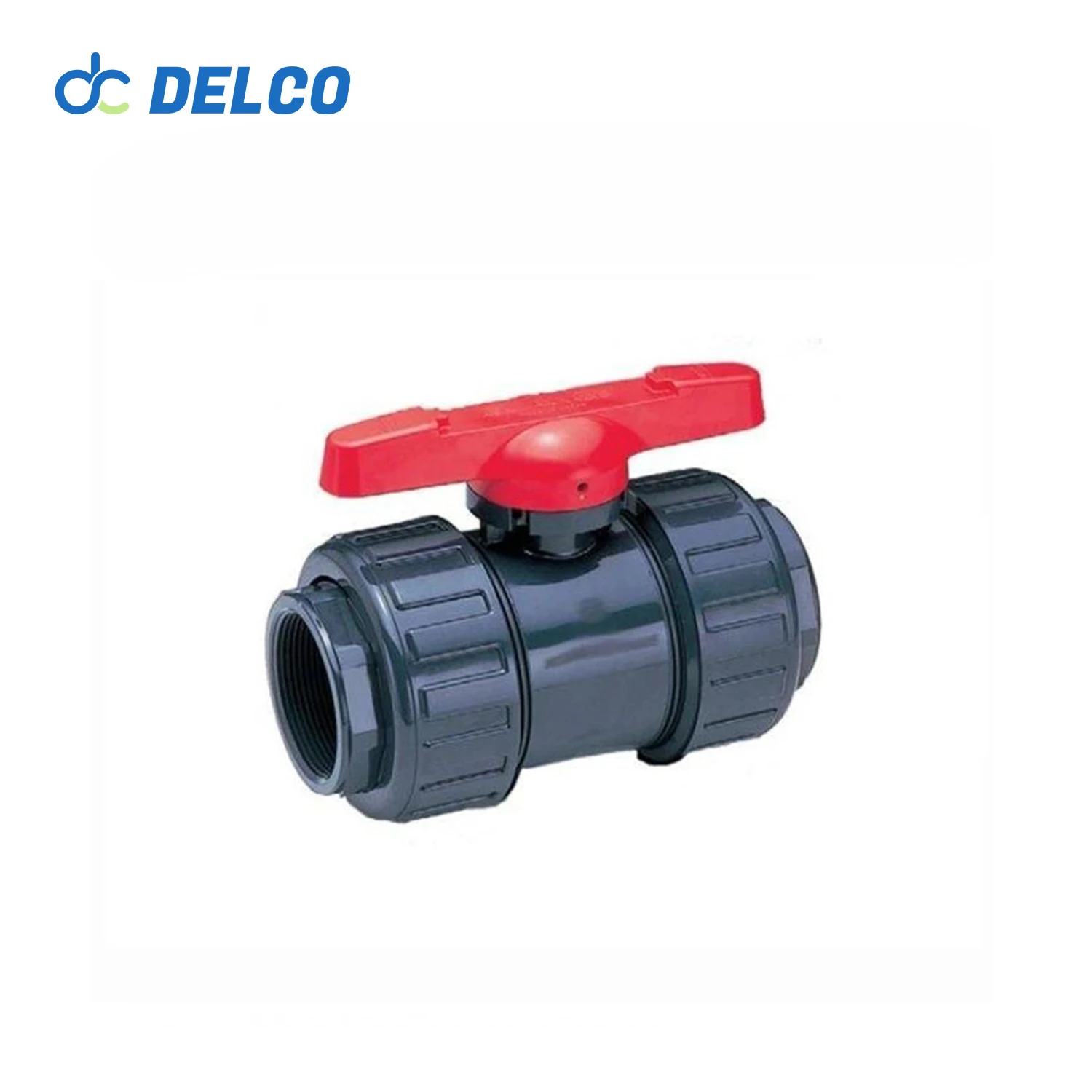 Химический промышленный ручной шаровой клапан DELCO из ПВХ двухстороннее пластиковое шаровое соединение шаровые клапаны