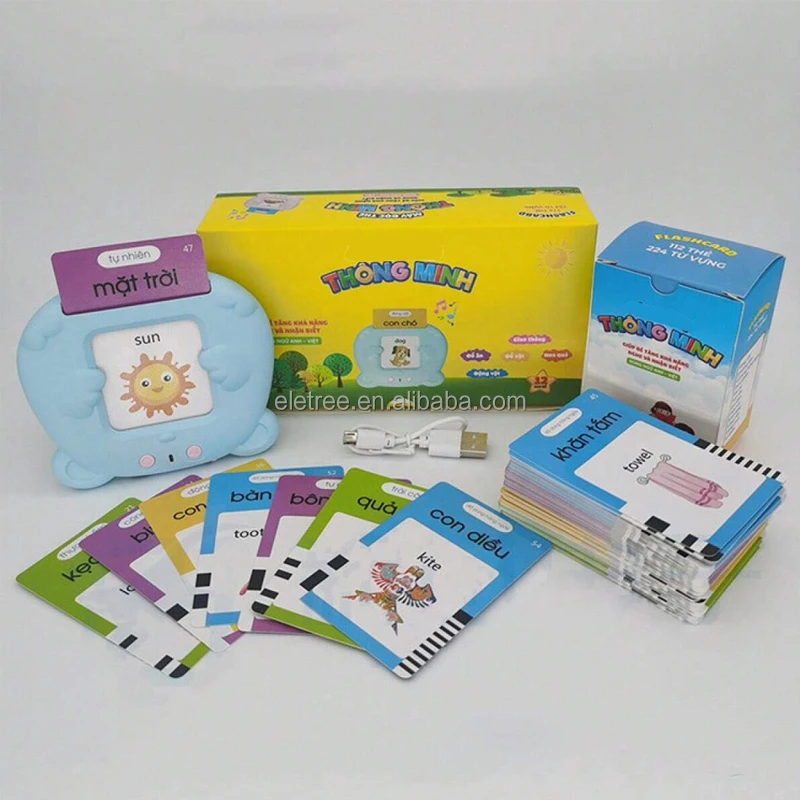 2024 Kids Vietnam Education Toys Game/Flashcard Machine Popular Flash Cards English Talking Learning For