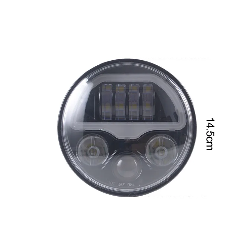 
Black 5.75inch LED Headlight with White LED Halo Ring For Indian motorcycle 