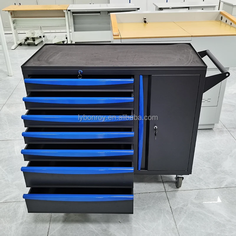 Hot sale car repair shop garage tool cabinet metal tool trolley with drawer cabinet