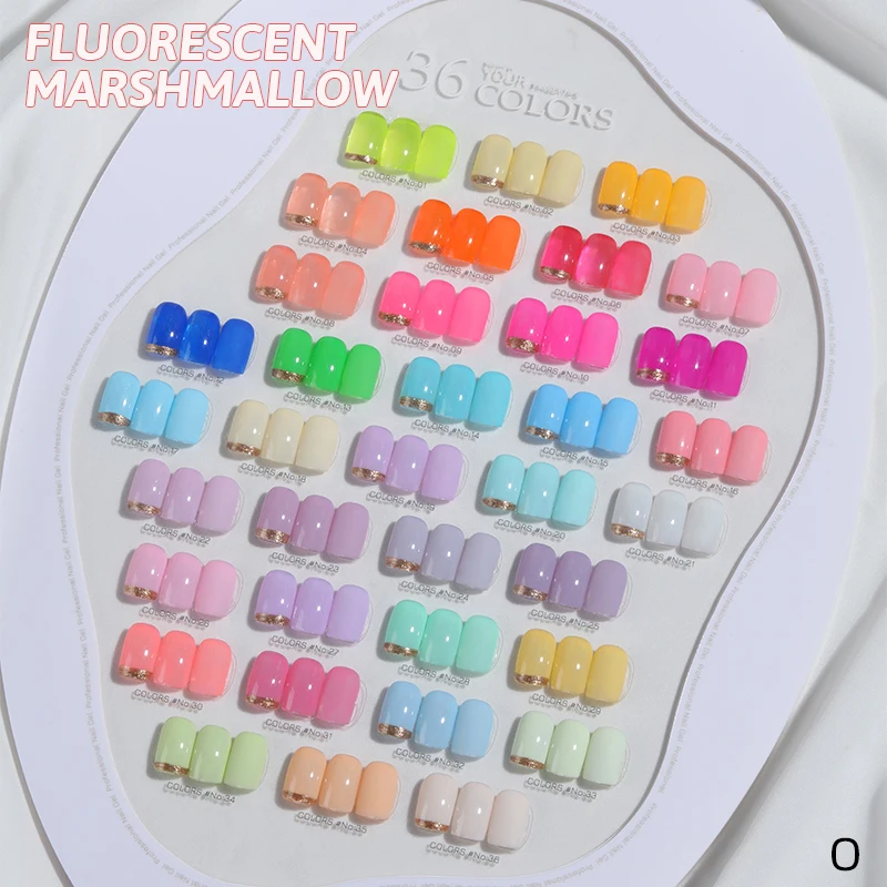 OXXI 32 Colors Professional UV Light Custom Bulk Fluorescence Base Coat Miss Nails Products kodi Collection Gel Nail Polish Set