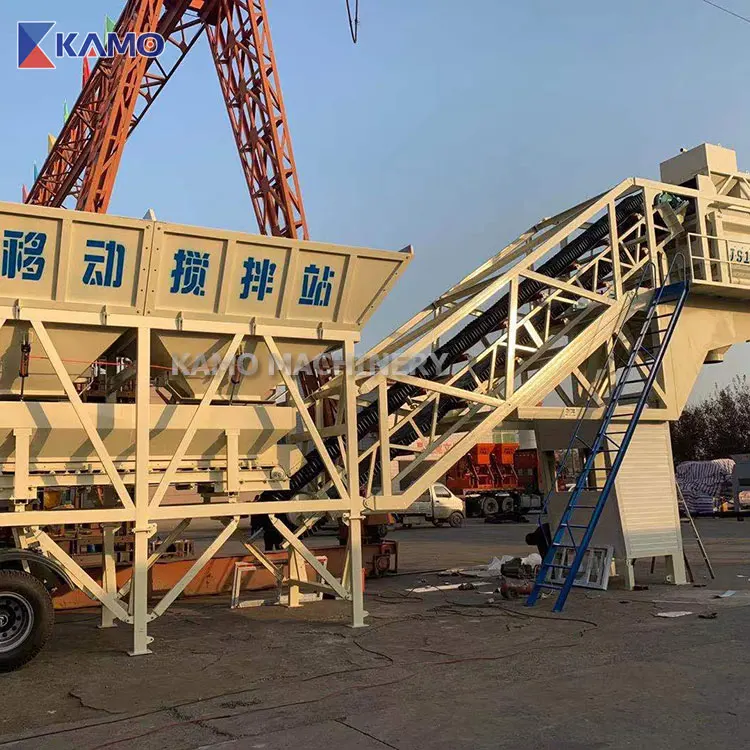 CE&ISO Certificated Large Mobile Concrete Batching Plant 75m3/h Cement Mixing Plant Quotation