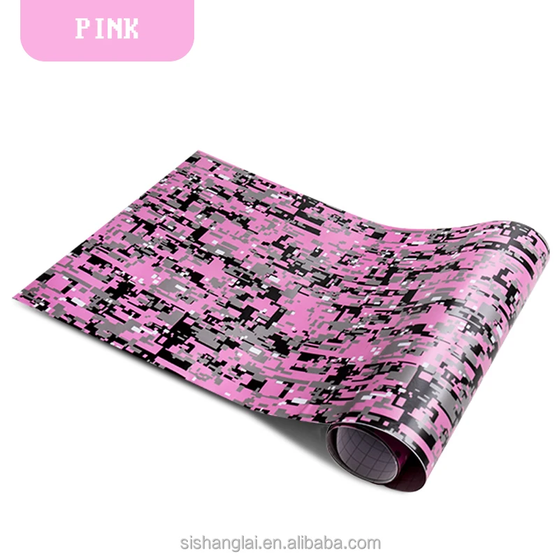 SHANLEY Hot Sale 1.52x10m Film Sticker Pink Camo Film Digital Camo Car Wrap Vinyl Wrap Car Pink Camo