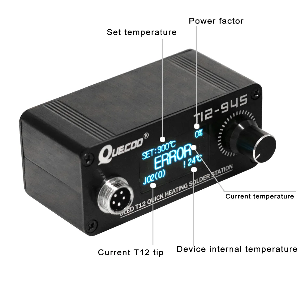 
STM32-OLED T12-945 1.3inch digital display Soldering Station V2.1S controller with 5pin 907 Soldering Iron Tips without power 