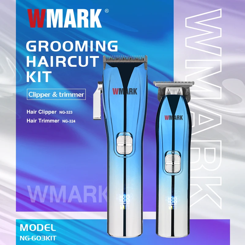 WMARK NG-603KIT Wholesale Rechargeable Grooming Haircut Kit Electric Barber Salon Hair Clippers Detail Trimmers Clipper Set