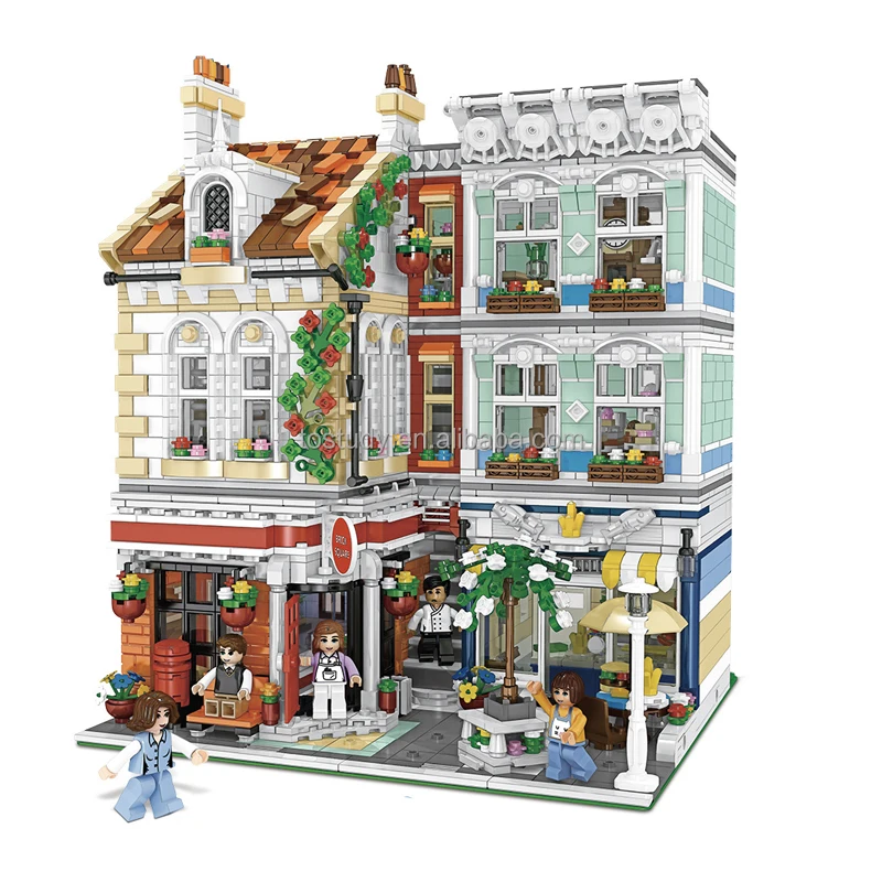 Zhegao MOC European Street View Building Blocks Set Post Office Gem Store Modle Construction Toys for Adults Gifts Home Decor