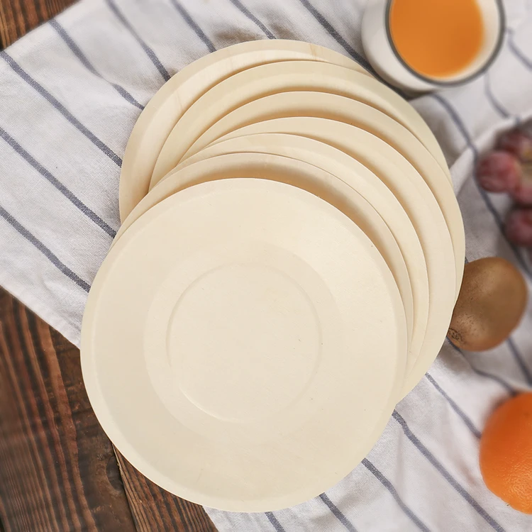 
Food grade eco friendly disposable 11 inch wooden round plate 