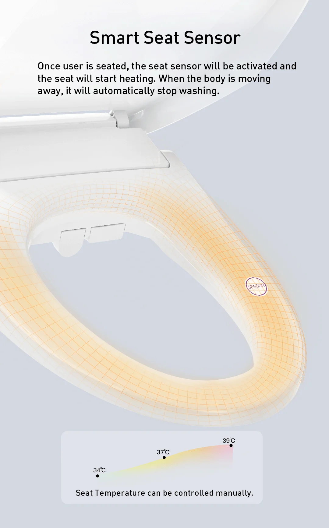 F1L525 Smart Electric Toilet Seat Cover with Integrated Bidet Toilet Seat Sale White Cross OEM Style Graphic Parts