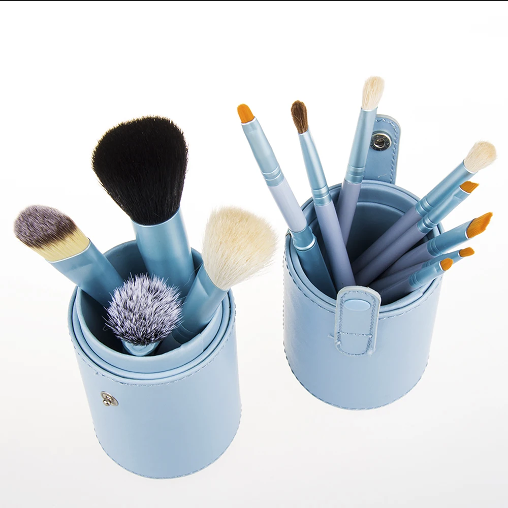 High Quality 12pcs Purple Pink Makeup Brushes With Glitter Handle