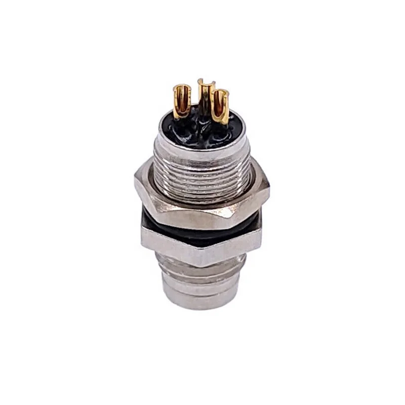 Threaded Coupling Male&Female 3 4Pin A Type Panel Back Mount Waterproof Flange Socket M8 Sensor Connector