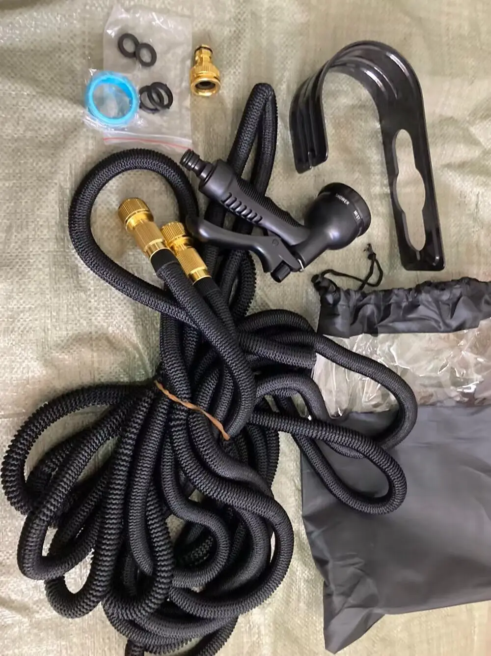 Upgraded Expandable Garden Hose Powerful Wash Car Water Gun 25ft,50ft,75ft,100ft