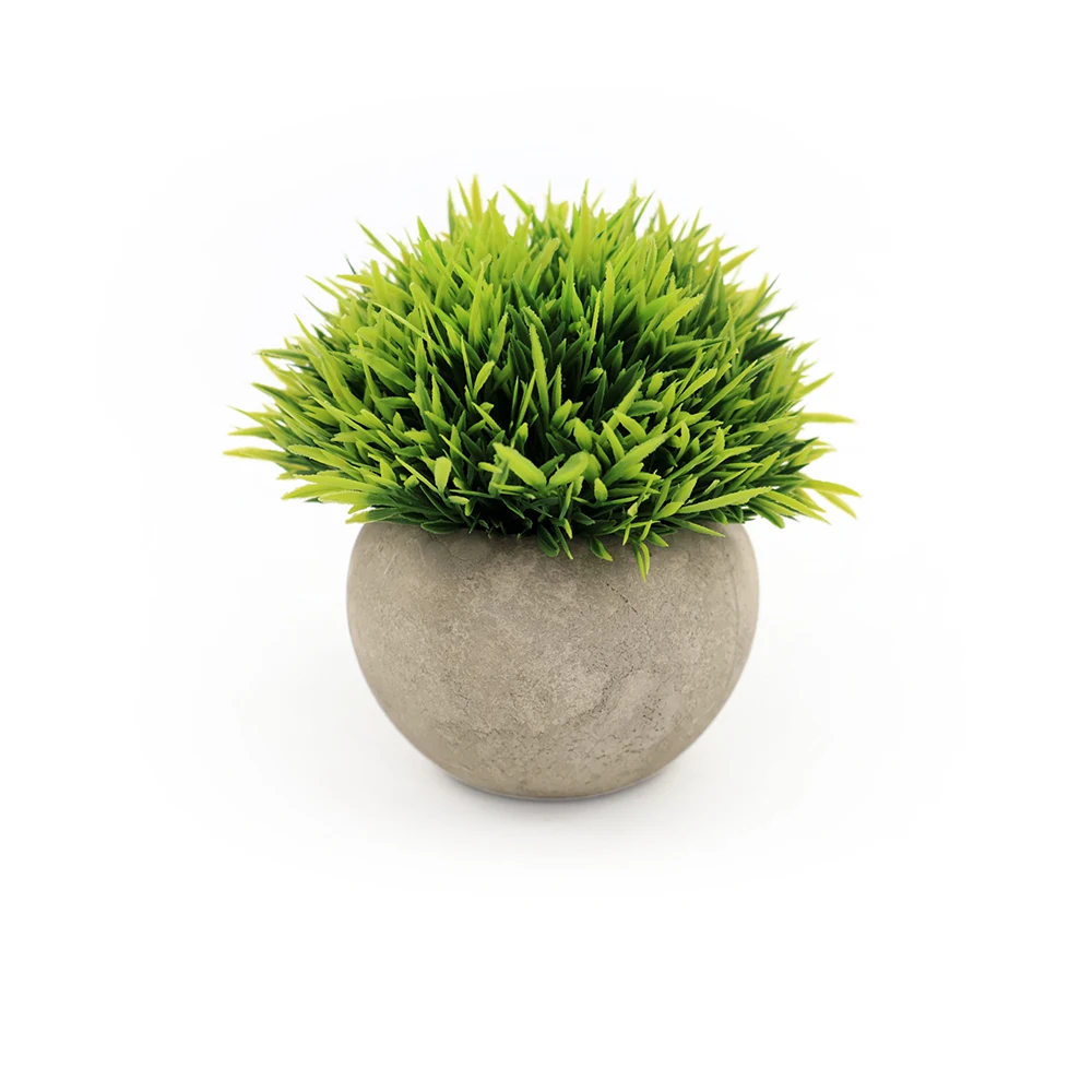 High Quality Cheap Plastic Faux Greenery Simulation Green Potted Plant Small Artificial and Flowers with Pot