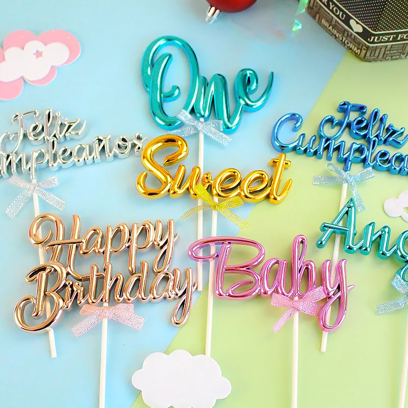New Design 3D Sweet One Baby Cake Topper Happy Birthday Topper For Cake Decoration
