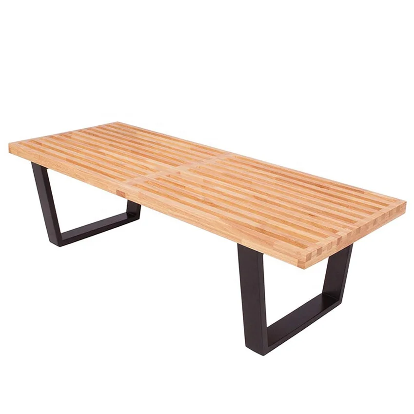 Hardwood Bench Seating Wood Plastic Composite Bench Weatherproof Steel Outdoor Bench