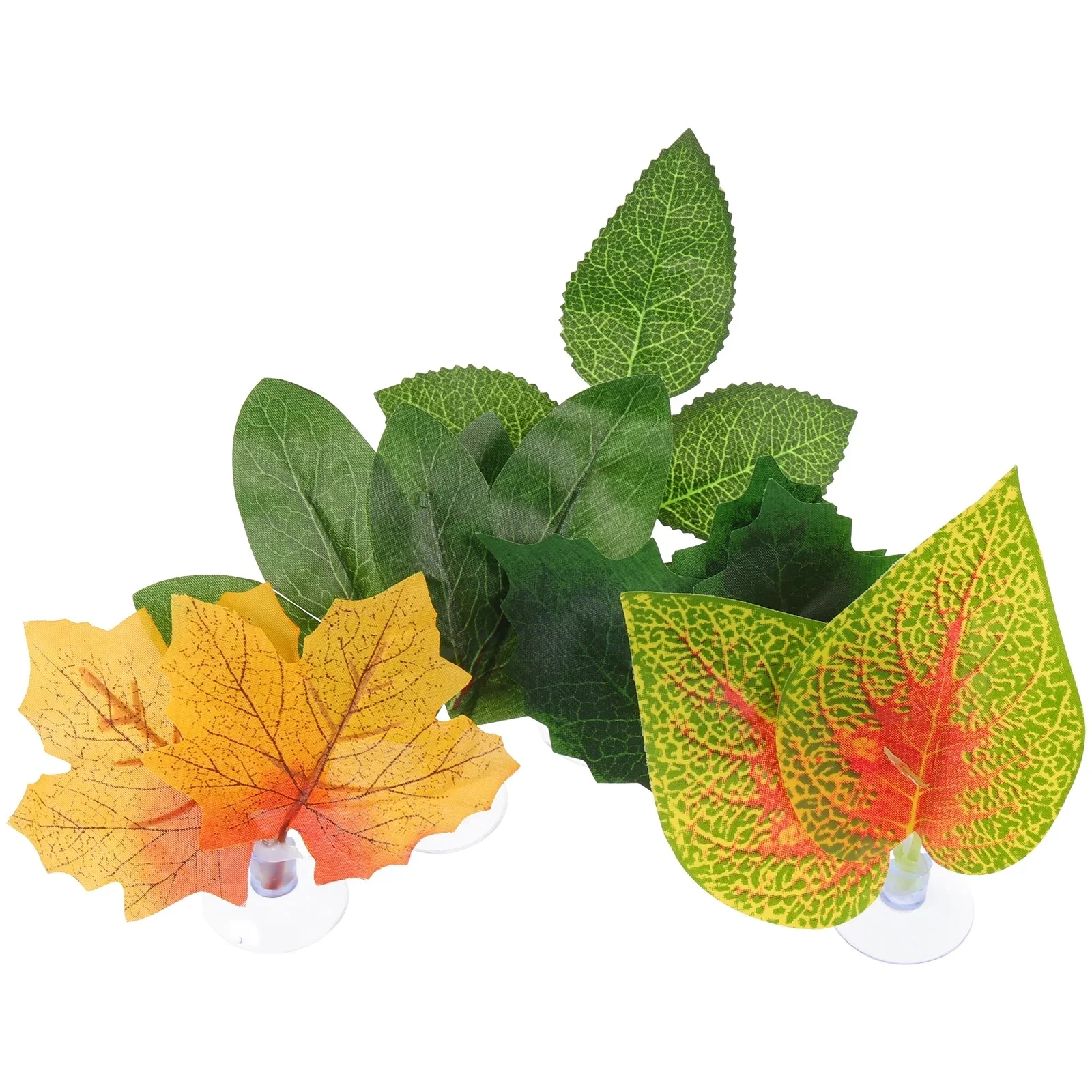 2024 5pcs kit Creeping Pet Sucker Plant Animal Artificial Plants for Terrarium Decoration Reptile Container Plastic