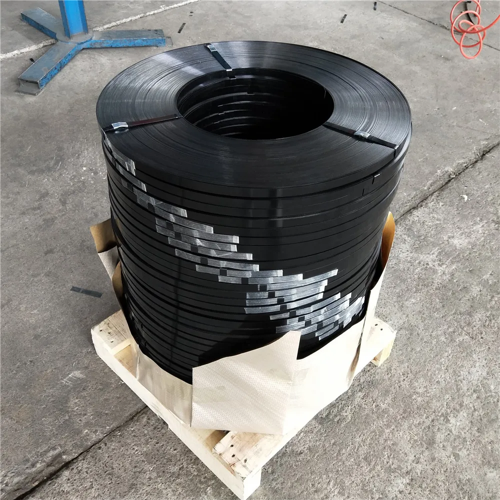 
Best selling high quality 19mm regular duty black painted packing steel strap 