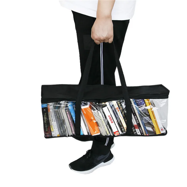 Transparent large capacity PVC CD book storage bag book storage bag handbag