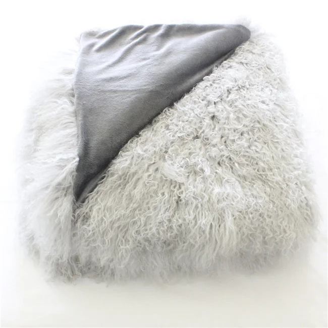 curly hair black Merino Wool Sheepskin Blanket