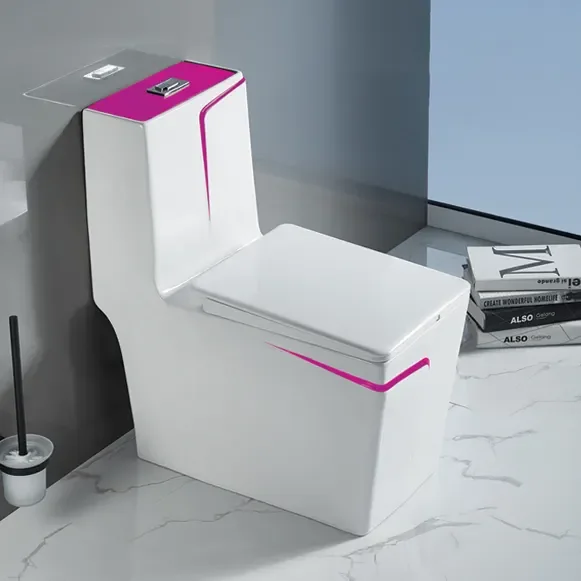 Modern Style Bathroom One Piece square Sanitary Ware Glazed Colored Toilet Washdown Toilet Bowl Ceramic Toilets