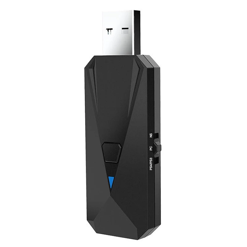 USB беспроводной + проводной адаптер для геймпада, конвертер для PS4/PS3/Nintendo Switch/ПК со светодиодными вспышками
