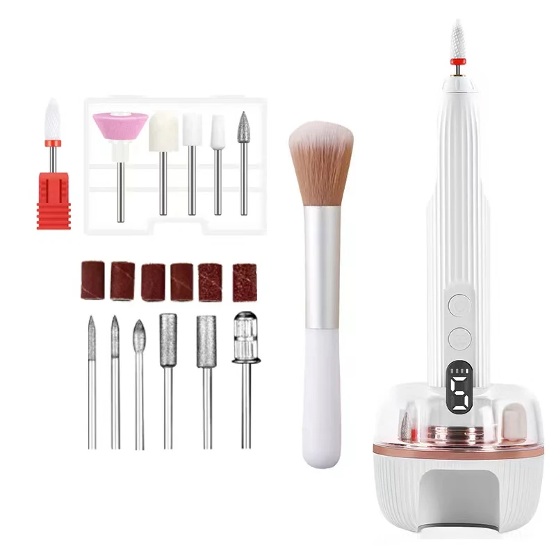 Home and Salon Use Polishing Tool Nail Polisher Portable USB Electric Nail Drill with Uv Nail Dryer