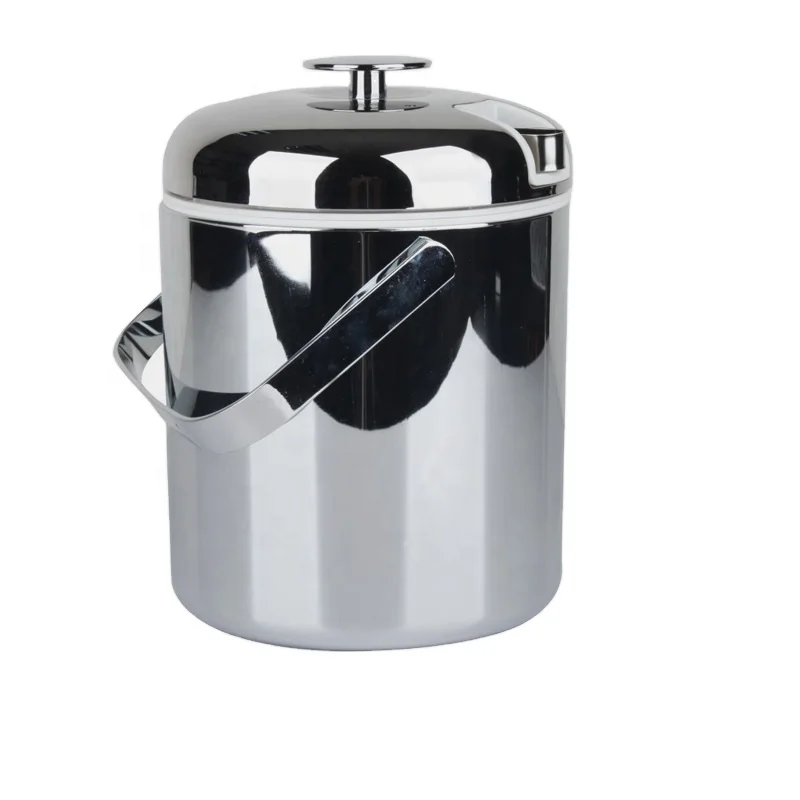 Высококачественное металлическое ведро для льда из нержавеющей стали с двойными стенками