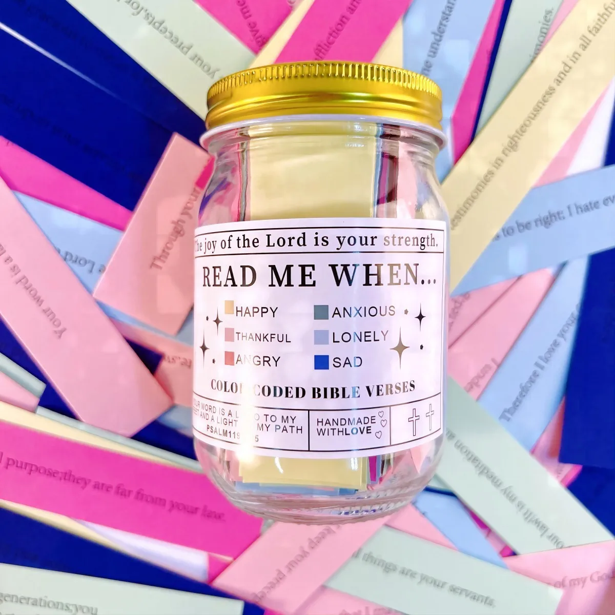 Read Me When Bible Verses Jar for Emotions and Feelings Scripture Prayer Cards Hope Jar