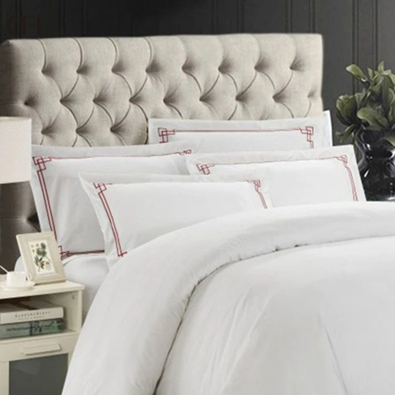 High Quality White Jacquard Hotel Linen Luxury Duvet Cover For Sheraton Hotel