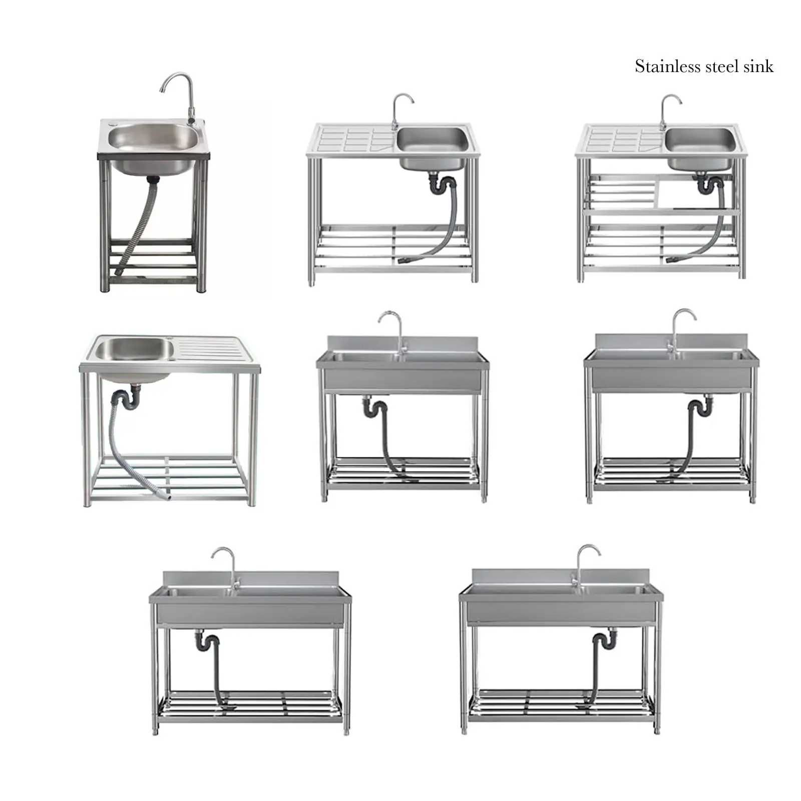 High quality 304 inox commercial stainless steel hand wash sink for kitchen home outdoor use