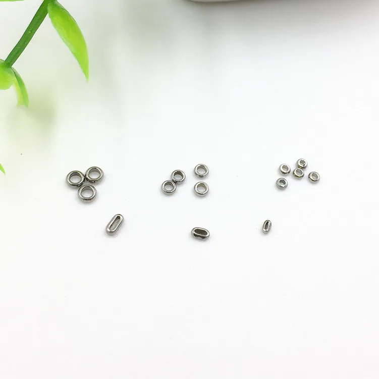 1000pcs/bag stainless steel crimp bead wholesale jewelry accessories findings IP 18K GOLD plating end beads for jewelry making