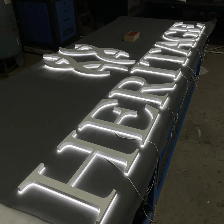 Indoor Reception Wall Signage 3D Backlit Signage Wall Letters For Business Logo Signs