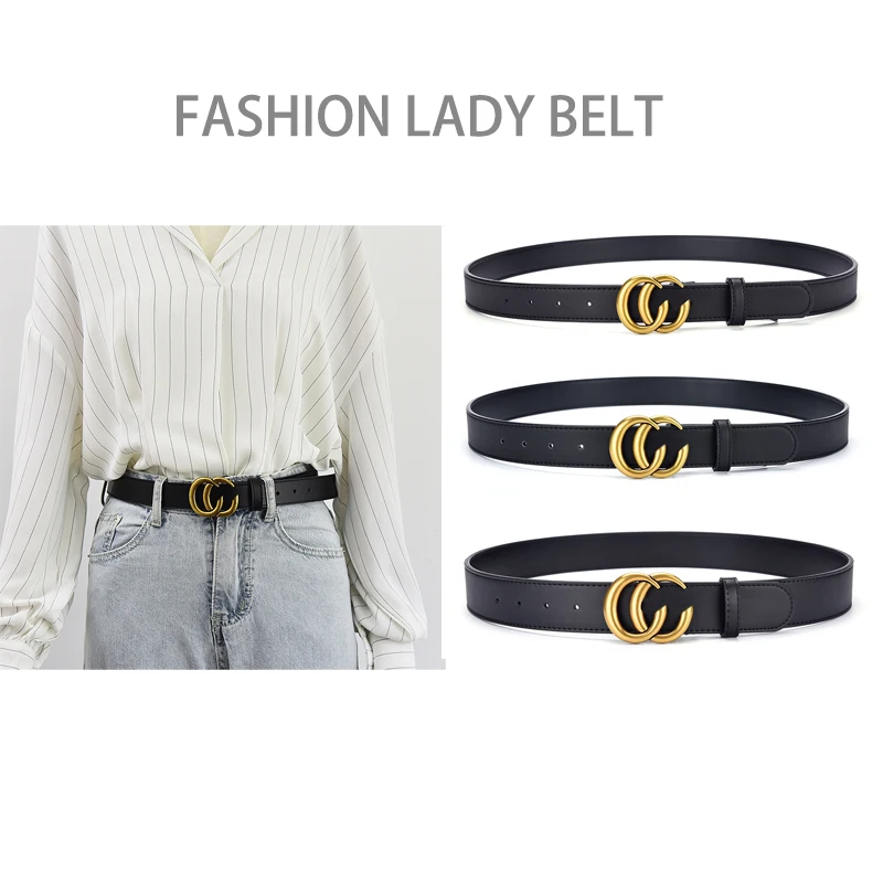 Factory Sale Double C Unisex  Genuine Leather High Quality Designer Belt