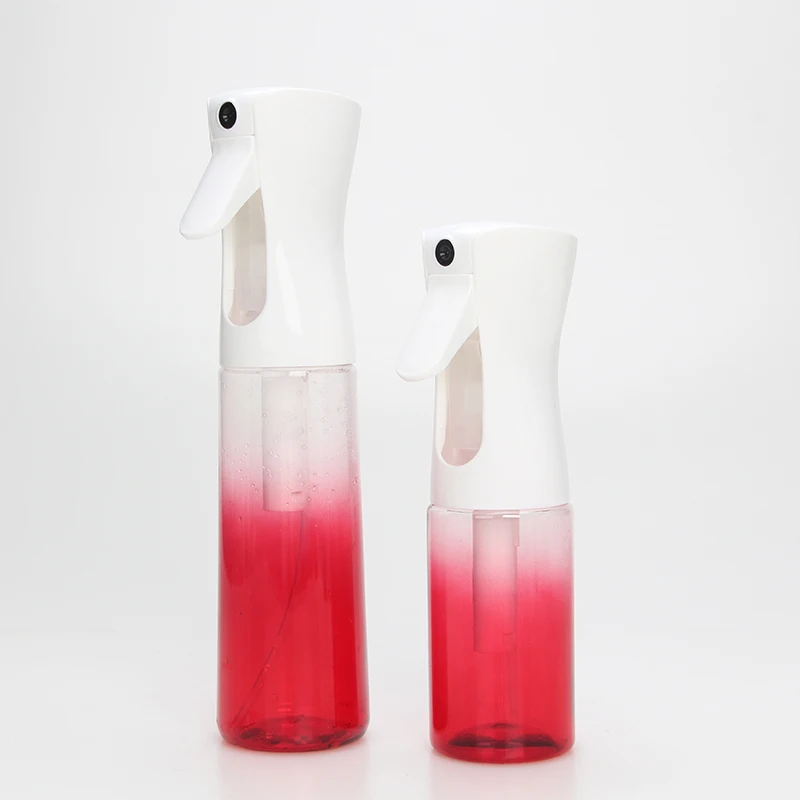 Custom 200ml 300ml 500ml plastic fine mist water Hair Salon Custom Empty Continuous Spray Bottle