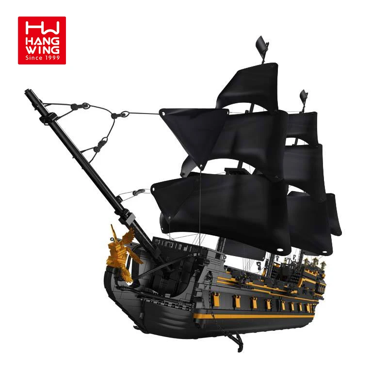 HW Pirates Ship Building Blocks For Adults MOC Bricks Black Pearl II Model Kits To Build Kids Educational Block 5266pcs