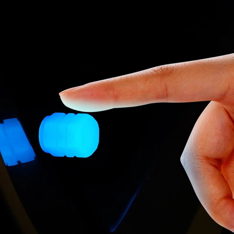 Universal Luminous Valve Caps Fluorescent Green Blue Night Glowing Car Motorcycle Bicycle Wheel Styling Tyre Hub Luminous Decor