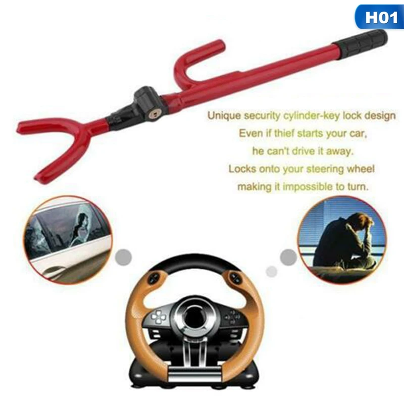 Car Steering Wheel Lock Safety Self-defense U-shaped Lock Retractable Anti-theft Lock