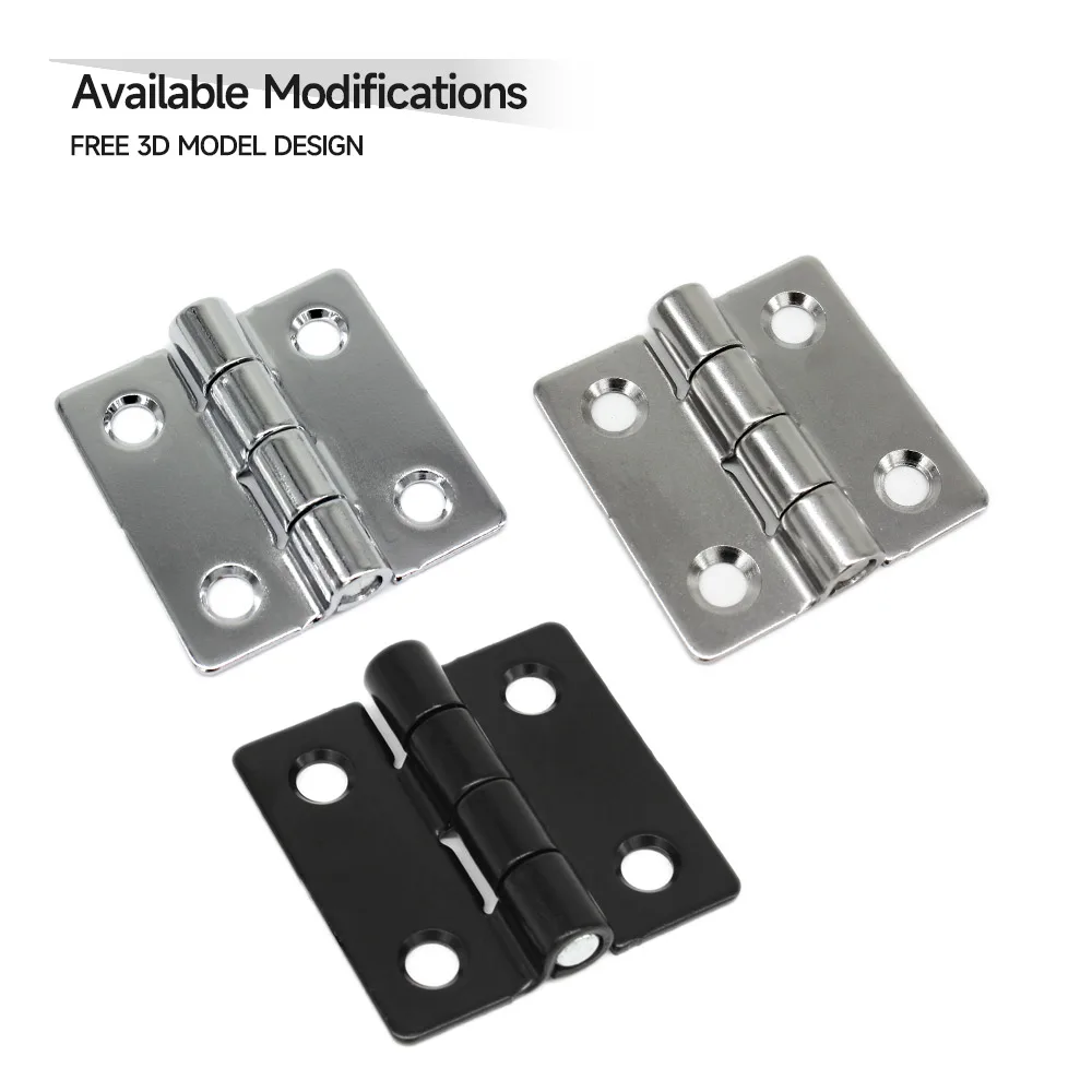Thcoo Flat Iron 40*40mm Small Hinge Stainless Steel Cabinet Wooden Door Hinge for Hardware Accessories Gift Box 40*40mm