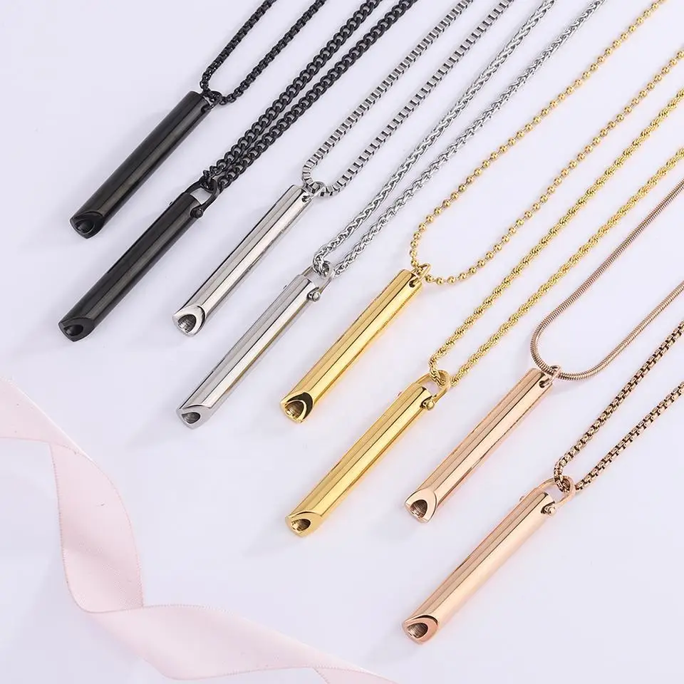 Fashion jewelry Pendant Stainless Steel Whistle Necklace