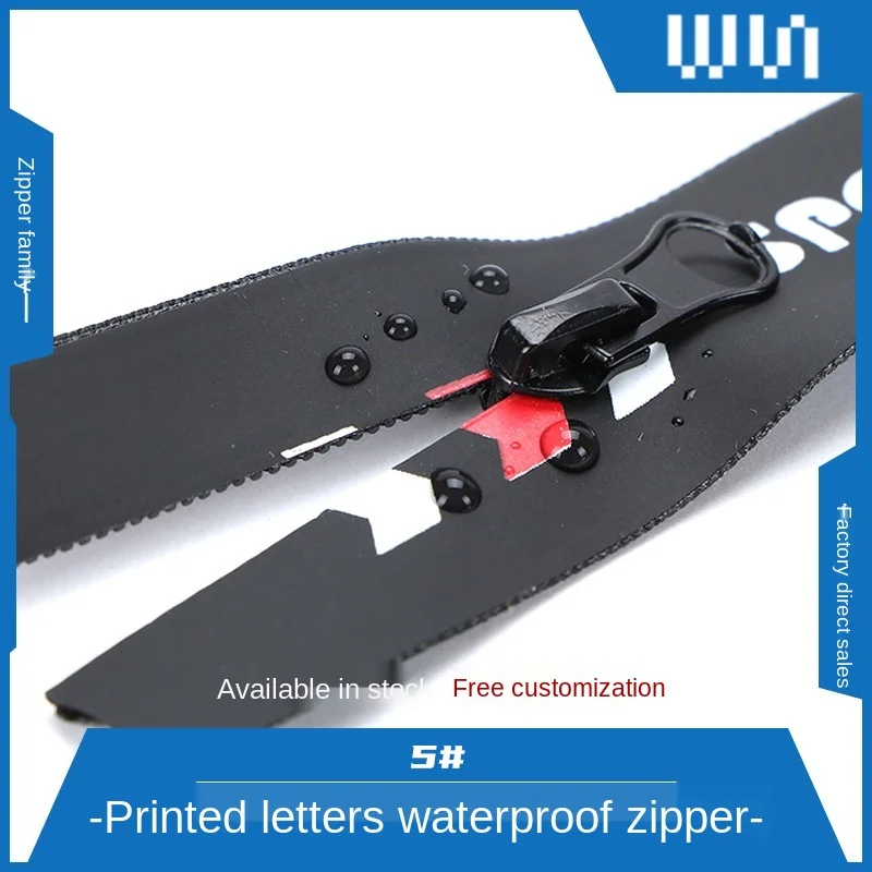 Custom Multiple Uses High Quality Waterproof Plastic Zipper #3 #4 #5 #8 #10 Nylon Waterproof Zipper For Sale