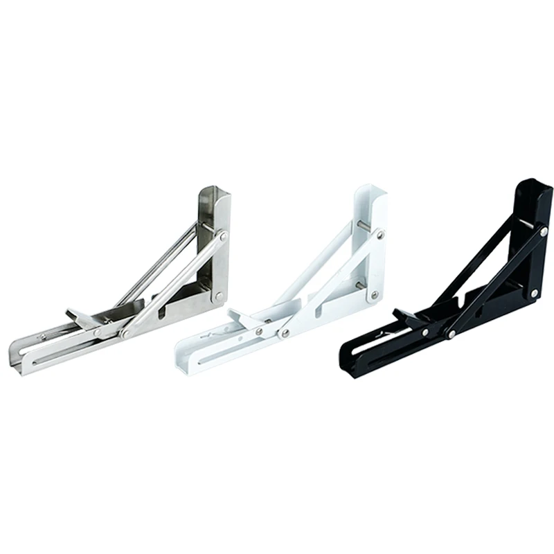 Folding Bracket for Table Shelf Wall Mounted Support Collapsible Long release Arm Stainless Steel Foldable Shelf Brackets