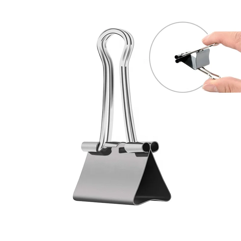 Extra Large Binder Clips 2 Inch Big Paper Clamps Silver Binder Clips Nickel Paper Clip With Best Price