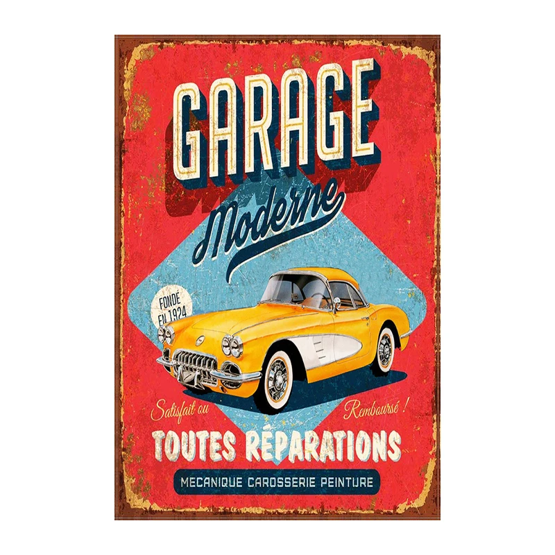 Retro Metal Sign Painting Art Poster Garage Pub Bar Living Room Hotel Decor Vintage Tin Plate Metal Poster beer sign