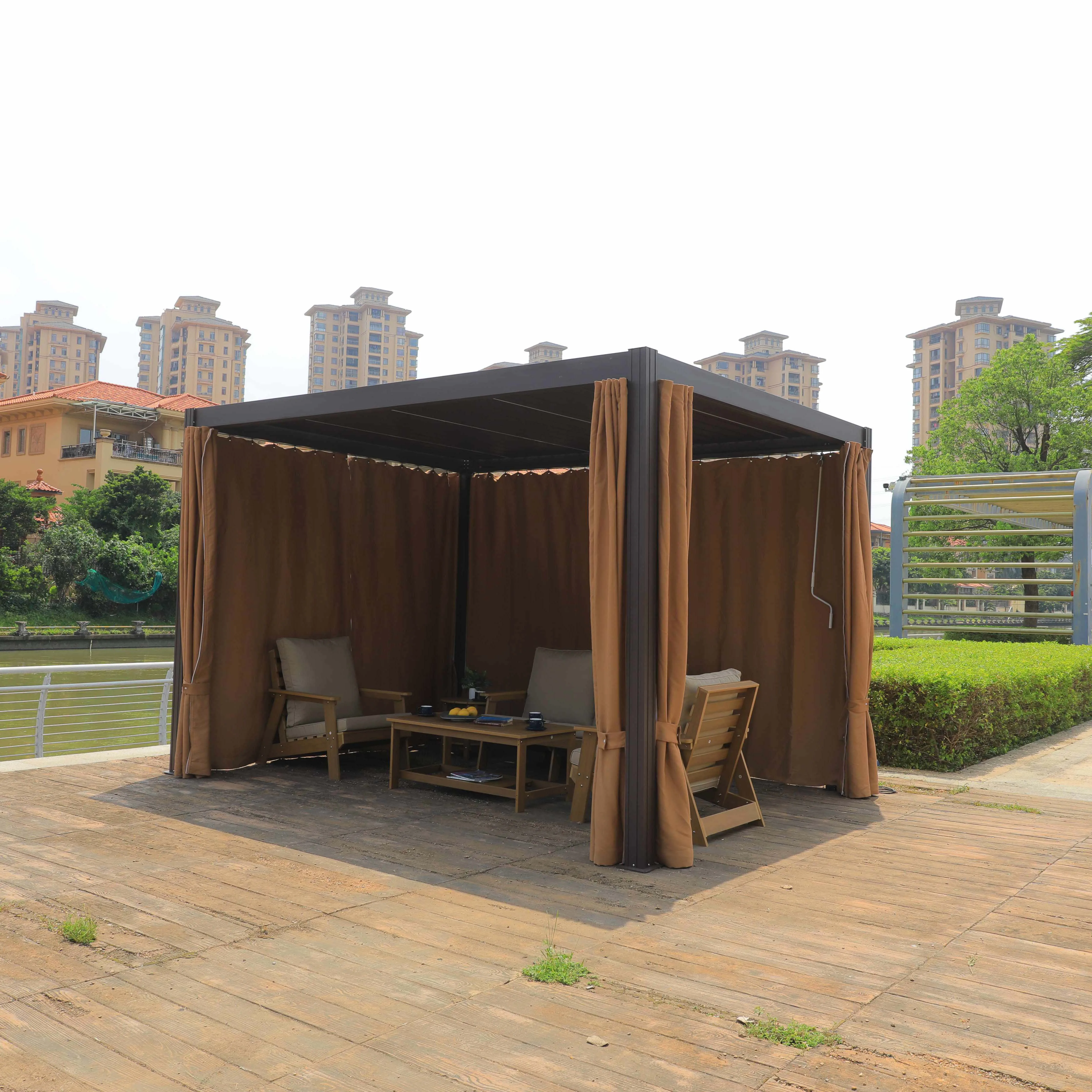 Popular adjustable waterproof louver roof electric or manual aluminum pergola