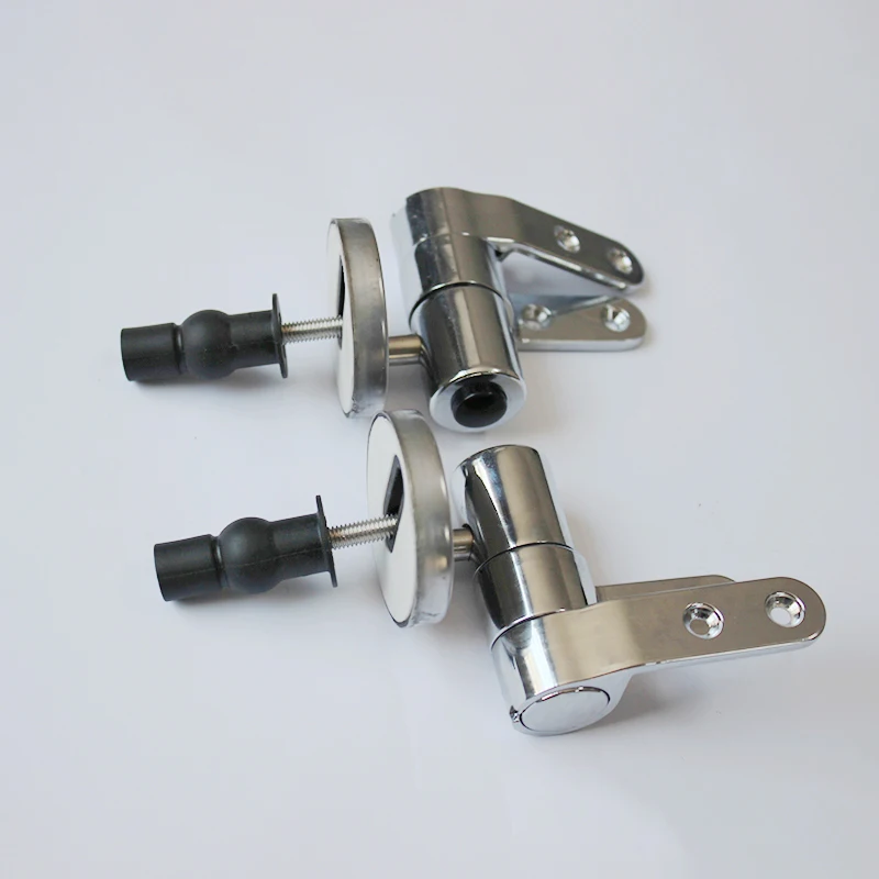 Polishing Metal Zinc Alloy Toilet Seat Hinge Top Mounted For Toilet With 2 Buttons