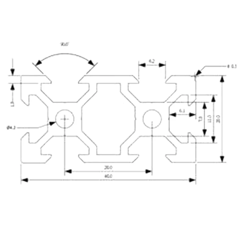 V-slot Aluminum Profile Aluminum Slot T Track Extrusion Aluminum Profile
