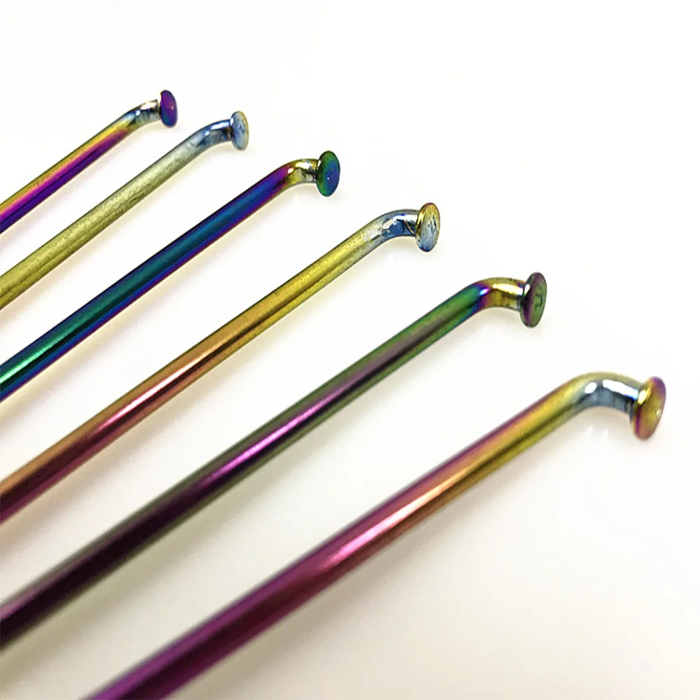 rainbow color bicycle spokes 8G to 14G customized length for all types of bikes