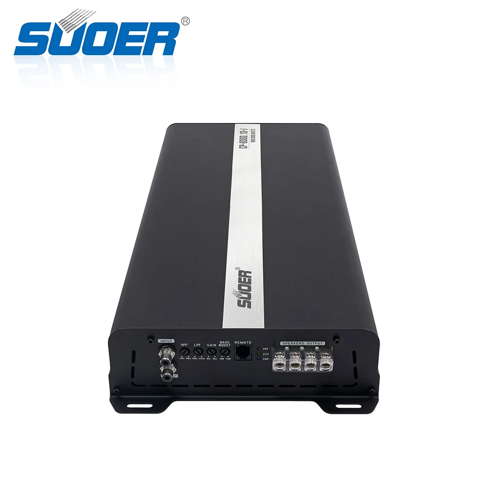 Suoer CP-8000 Best Price Peak Power 8000W Car Audio Amplifier 12V Amplifier mono Channel Class D Car Amplifier