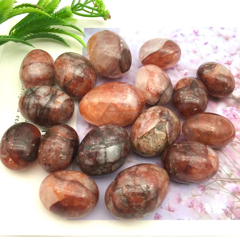 Wholesale Natural crystal tumbled red fire quartz Gravel stone red fire quartz tumble for home decoration