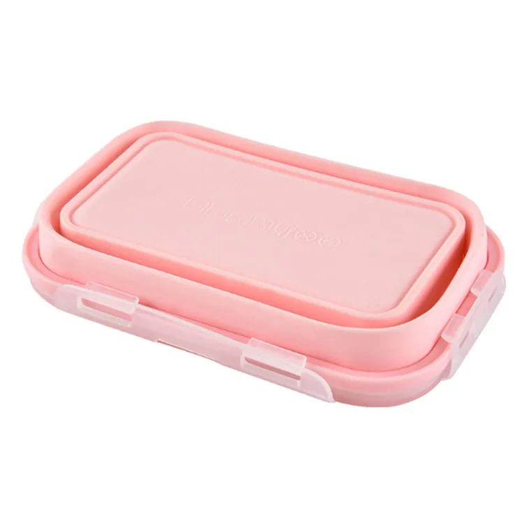 Set of 4 BPA Free Airtight Plastic Lids Small and Large Collapsible Meal Prep Container Silicone Food Storage Containers